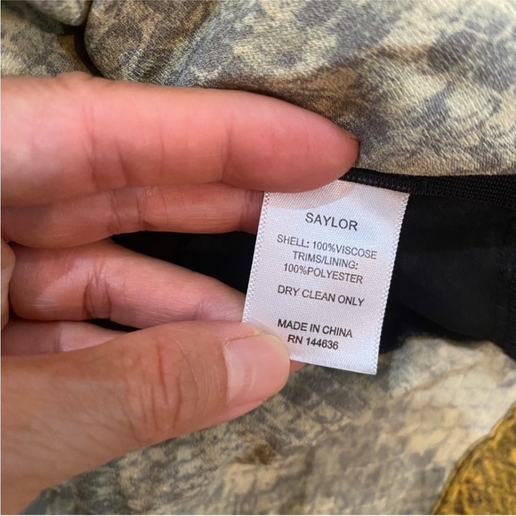 Saylor yellow gold python printed faux wrap blouse top NEW - Picture 8 of 9